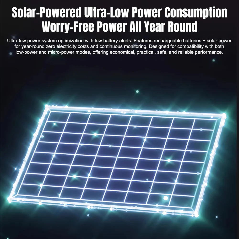 6MP Three Lens Solar Security Camera Wireless WiFi Outdoor PTZ Camera 3 Screen Full Color Night Vision Motion Detection Sound Light Alarm IP66 Waterproof Surveillance Cam