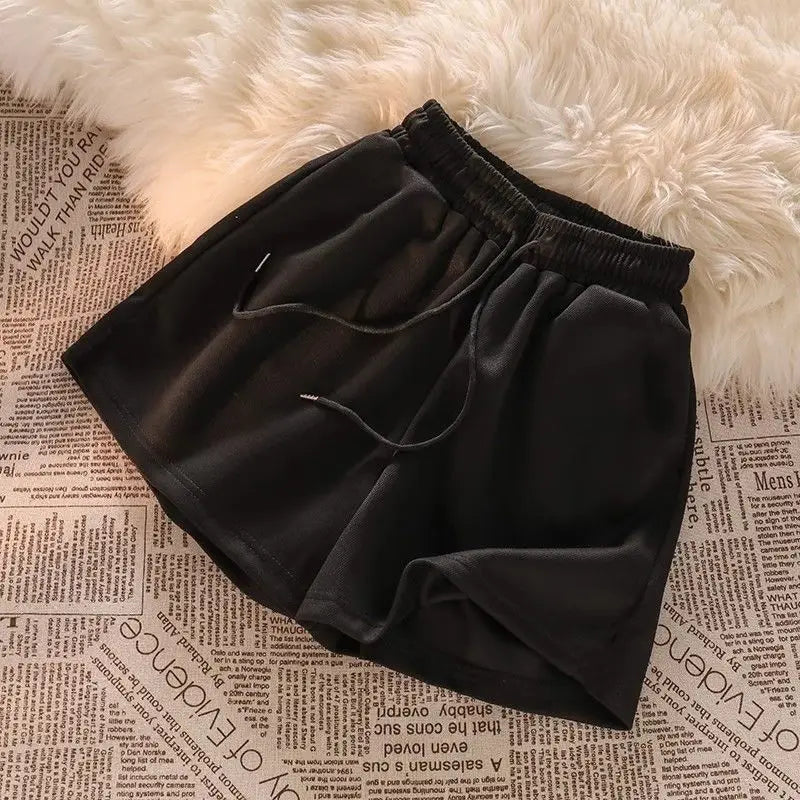 Korean Style Womens Casual Shorts Summer Loose High Waist Lounge Shorts Wide Leg Comfortable Athletic Shorts