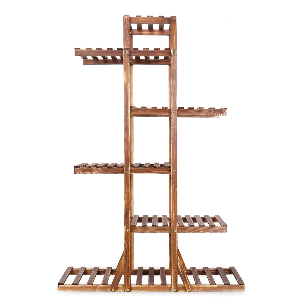 Wood Flower Planter Pot Stand Display Rack for Indoor Outdoor Garden Yard Storage Shelf