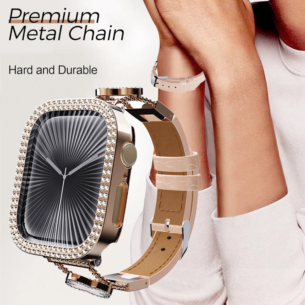 Women Luxury Smartwatch with Sparkling Rhinestones & Metal Wristband, Interchangeable Straps. Features BT Calling, Heart Rate Tracking, Wireless Charging, 110+ Exercise Modes, 3ATM Waterproof, AMOLED Touchscreen, 7-Day Batter