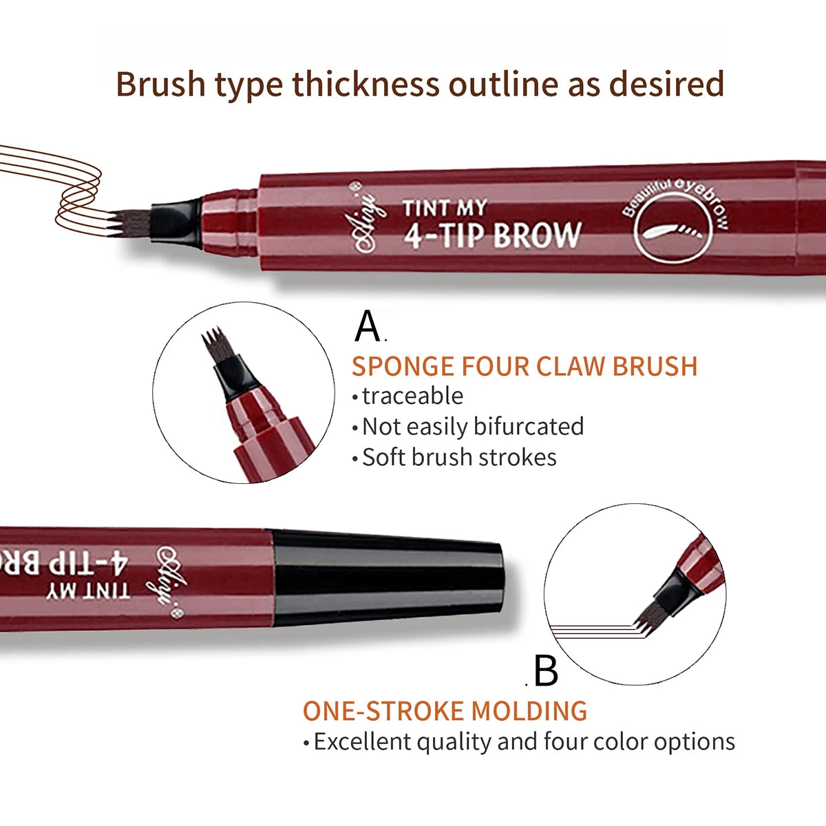 Slim eyeliner is waterproof, sweat-proof, long-lasting and non-smudged. Newbie brown eyeliner liquid pen holiday gift set 2pcs