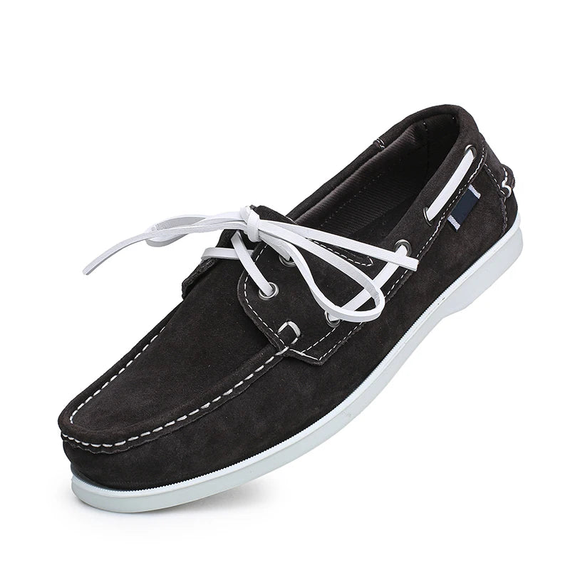 Fashion Classic Boat Shoes Men Leather Hot Sale Men's Outdoor Walking Shoes For Man Wedding Dress Shoes Lace-Up Simple Loafers