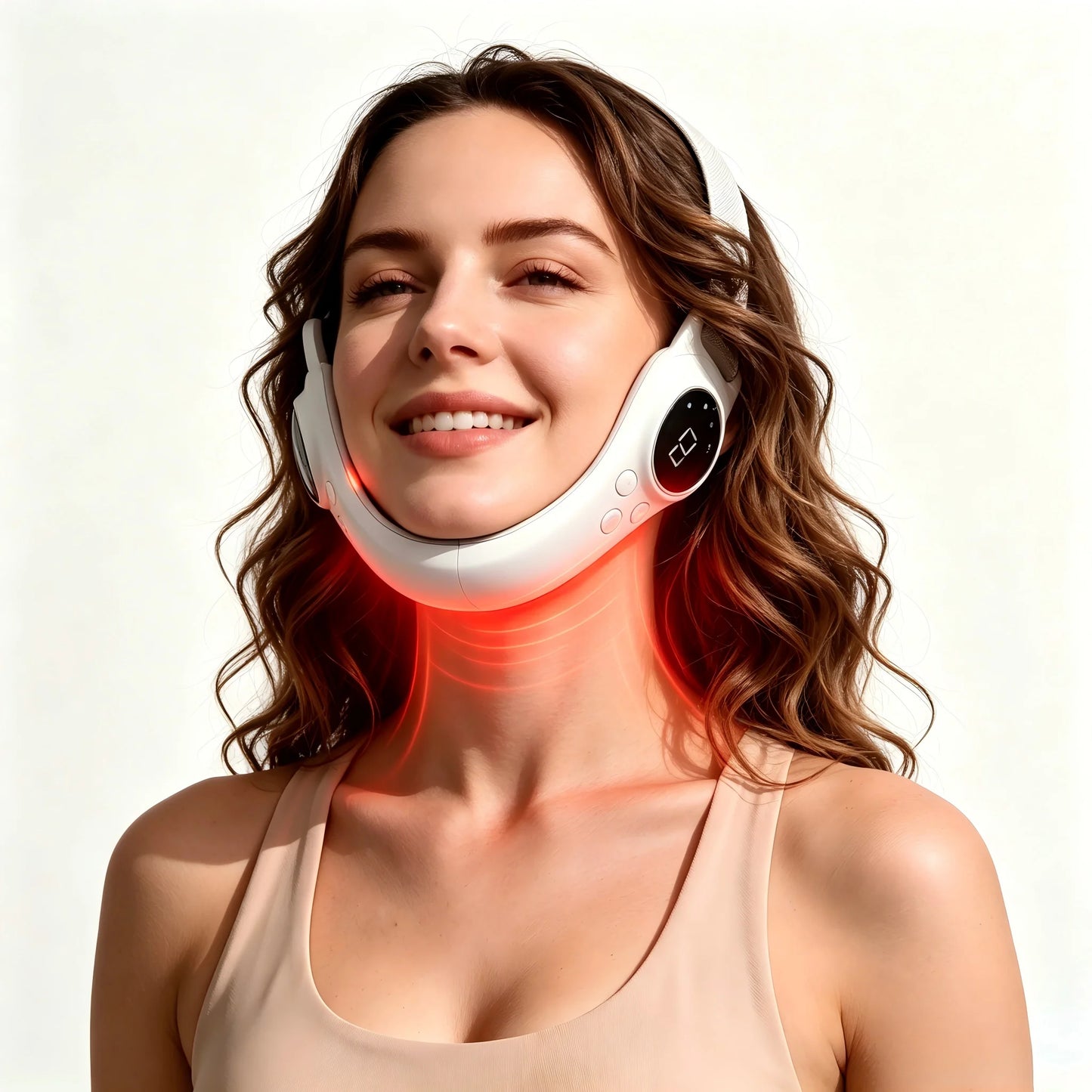 Home Professional SPA Beauty Instrument Ladies V Face Lifting Artifact Colorful Light Warm Care Rechargeable Design Universal Face and Neck High Efficiency Help Skin Care Product Absorption