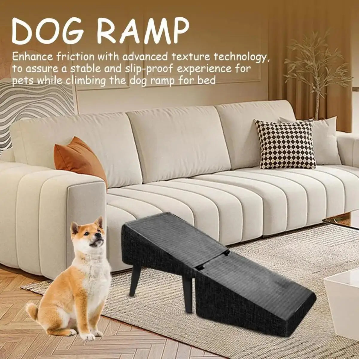 Dog Ramp Stairs Foldable 2-in-1 Wooden Pet Step Stool Non-Slip Portable Space Saving Access for Small Dogs And Cats Beds/Sofas with Gentle Incline for Rehabilitation