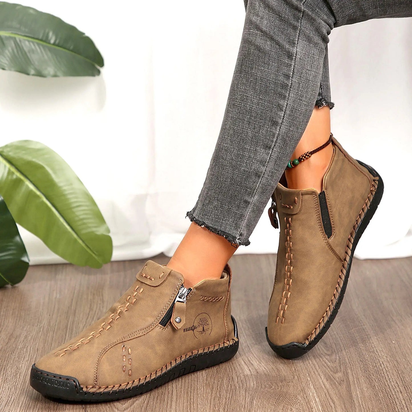 Womens Casual Shoes Ankle Boots Slip On Lightweight Loafers Mid top Walking Driving Shoes