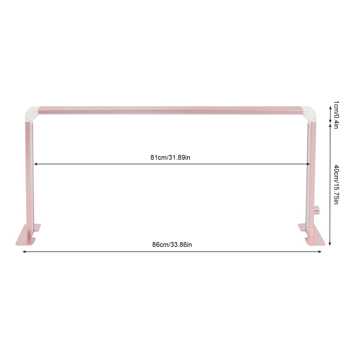 Square Foldable LED Nail Desk Lamp 36W, Half-Moon Manicure Light with Stepless Dimming & 3 Color Temperatures, 3000LM 480 Beads for Nail Art Eyelash Extension, Pink