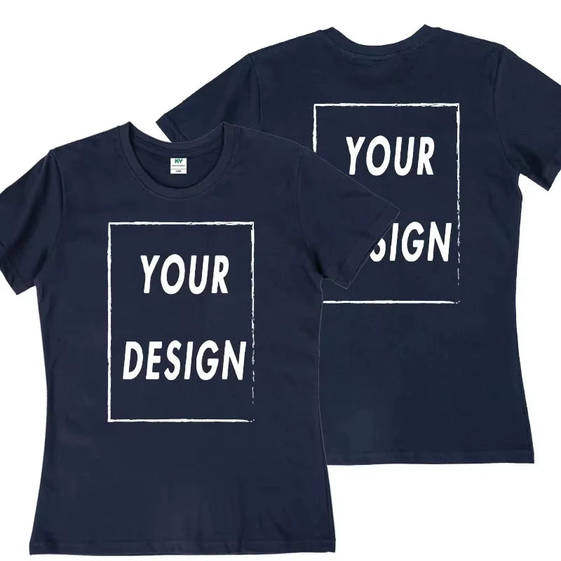 Custom Team T-Shirt for Men & Women, Personalized Front Back Print Tee, Custom Text Logo Customizable Design High Quality Casual Top
