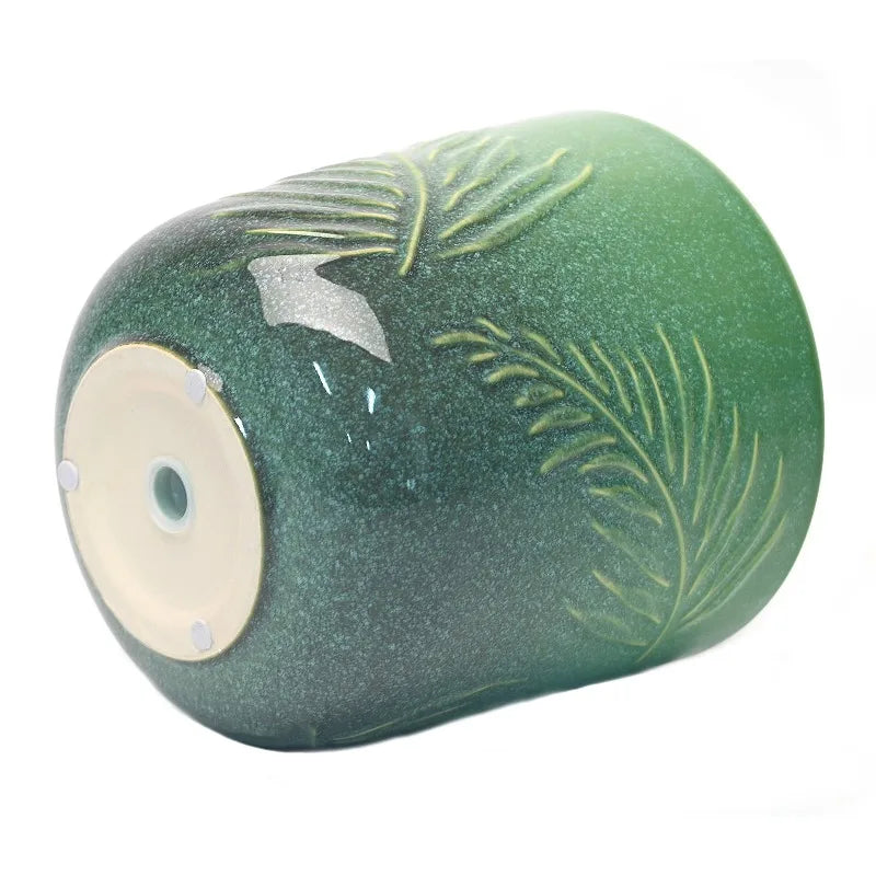 8-Inch Ceramic Planter with Botanical Design