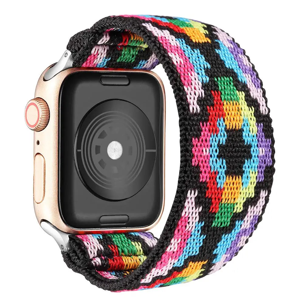 Scrunchie Strap for Apple watch band 40mm 44mm 42mm 45mm 41mm 49mm Elastic solo loop bracelet iWatch series 3 se 6 7 8 9 ultra 2