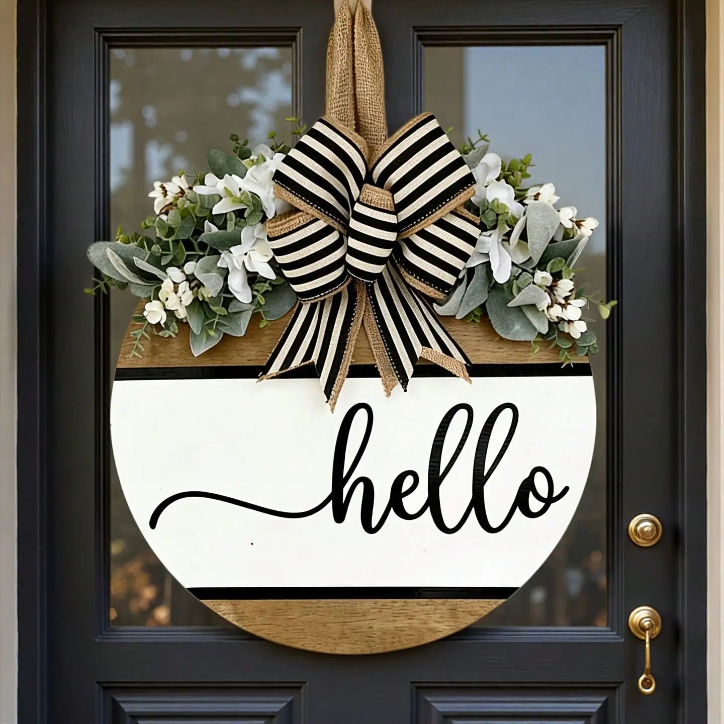 Front Door Decor |   Front Door Wreath |   Hello Sign |   Year Round Wreath |   Front Door Sign |   Front Door Hanger |   Housewarming Gift |   Home Decor