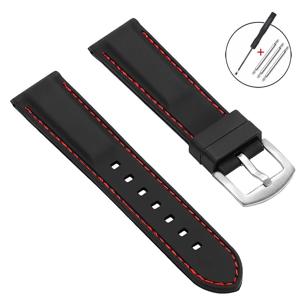 Band 18mm 20mm 22mm 24mm Wristabnd for Bracelet Soft Silicone Watch Strap Men Women Sport Waterproof Belt