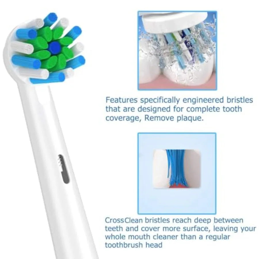 Replacement Brush Heads Fit for Braun Oral b, Compatible with Oral-B Pro 1000/2000/3000/5000/6000 Smart and Genius Electric Too