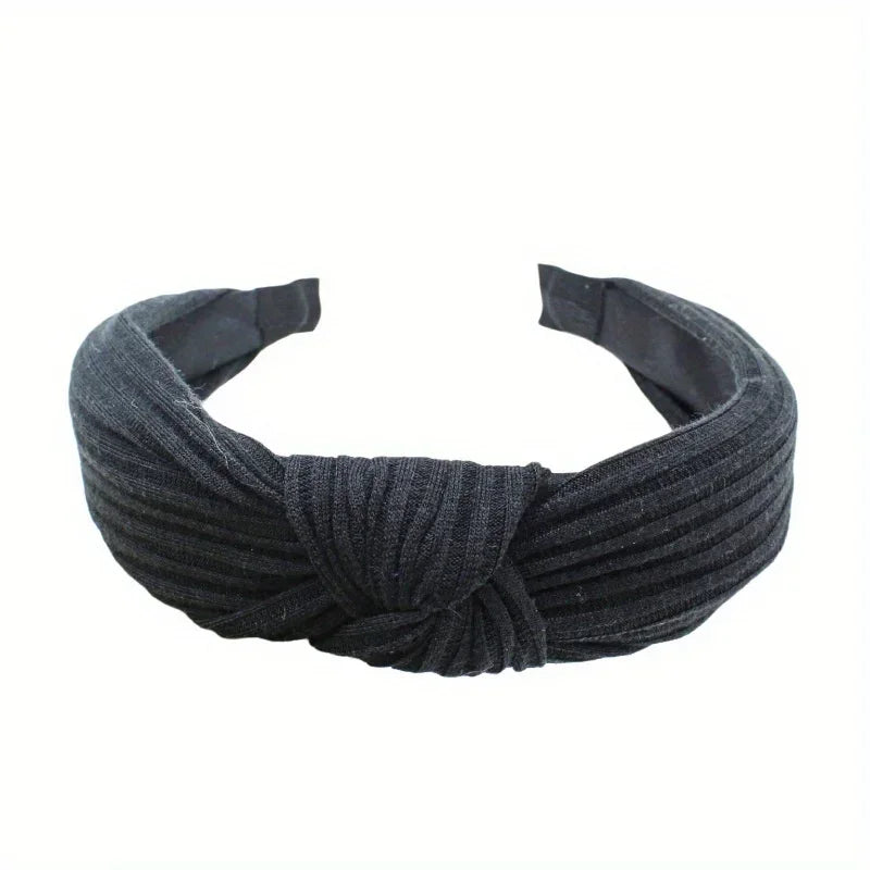 Knitted Knotted Solid Wide Headbands Women Girls New Fashion Hair Hoop Simple Cross Knot Hairbands Headwear Hair Accessories