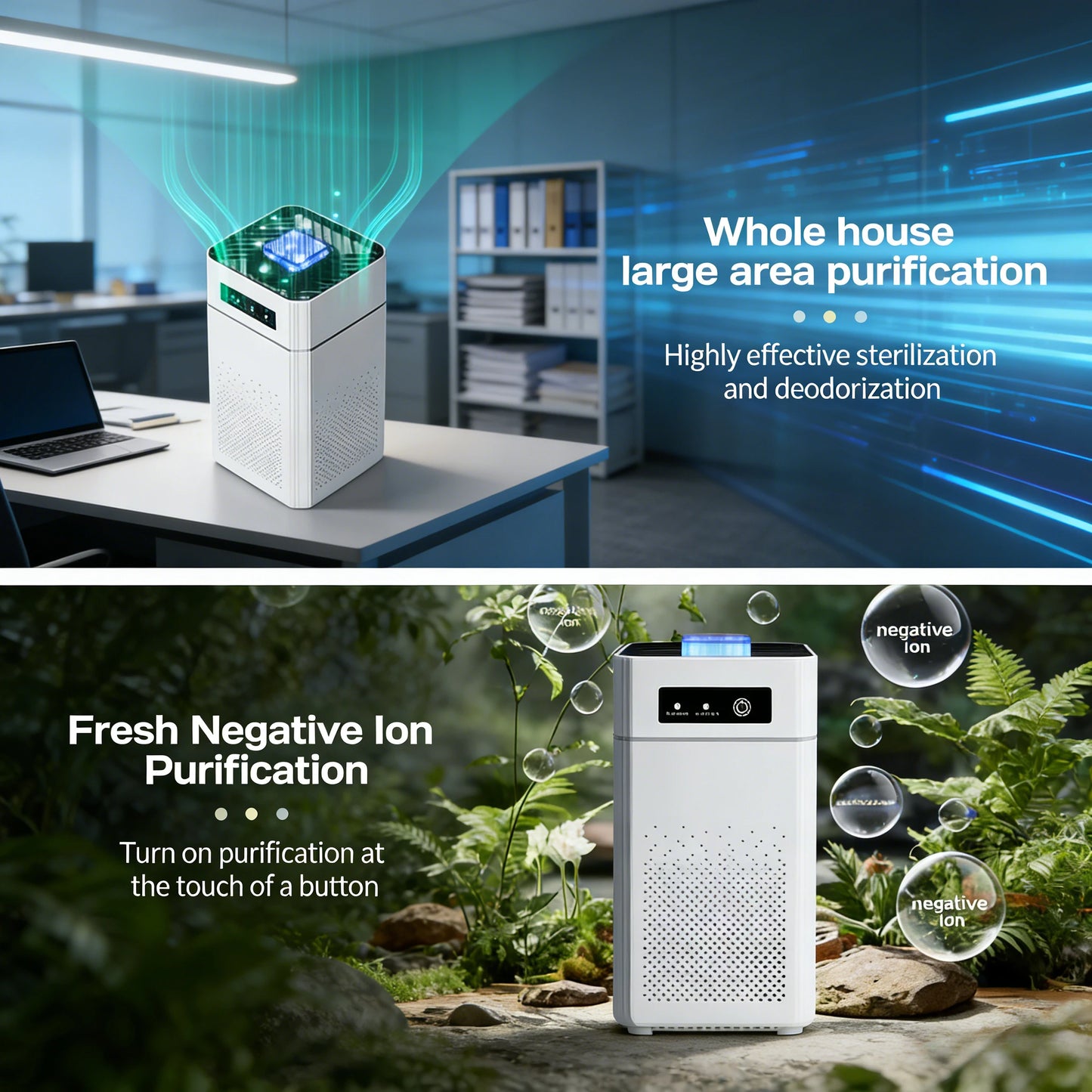 HEPA Air Purifier for Home Bedroom Pets 20dB Low Noise USB Powered 360° Air Intake HEPA Filter for Pollen Smoke Allergies Office