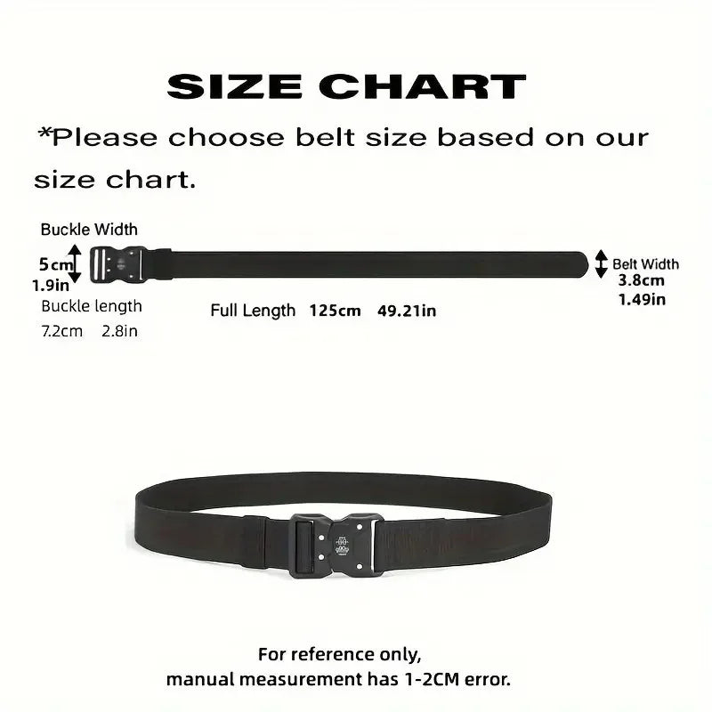 "Genuine Tactical Belt Black Quick Release Outdoor Men's Belt Buckle Quick Release Elastic Belt Sport Nylon Braided Belts for Men "