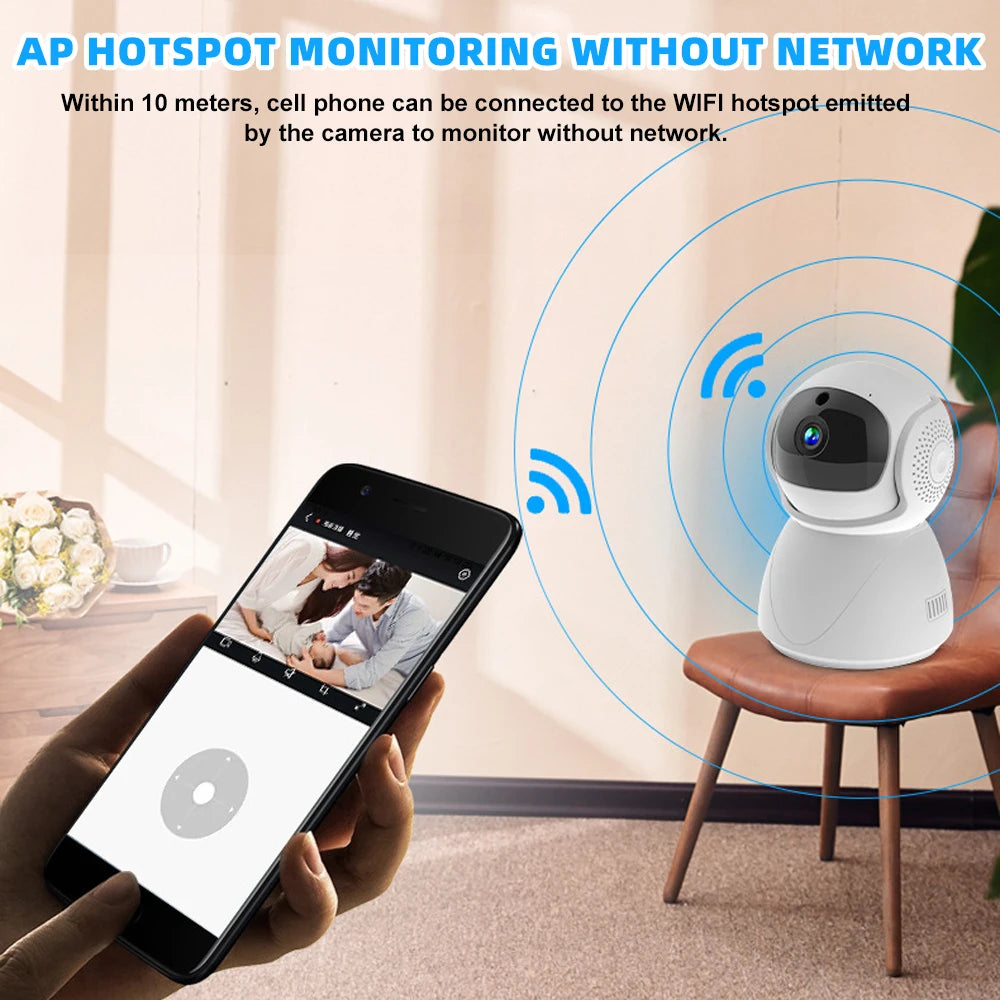5G Dual Band WiFi Security Camera 1080P HD Indoor PTZ IP Camera 355° Pan 90° Tilt Baby Monitor Two Way Audio Motion Detection Night Vision AP Hotspot Wireless Surveillance Camera