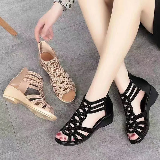 Summer Women's Chunky Gladiator Sandals | Cloud Comfort Footbed & Arch Support | Boho Strappy Design In Sizes US 6-10.5 (Euro 35