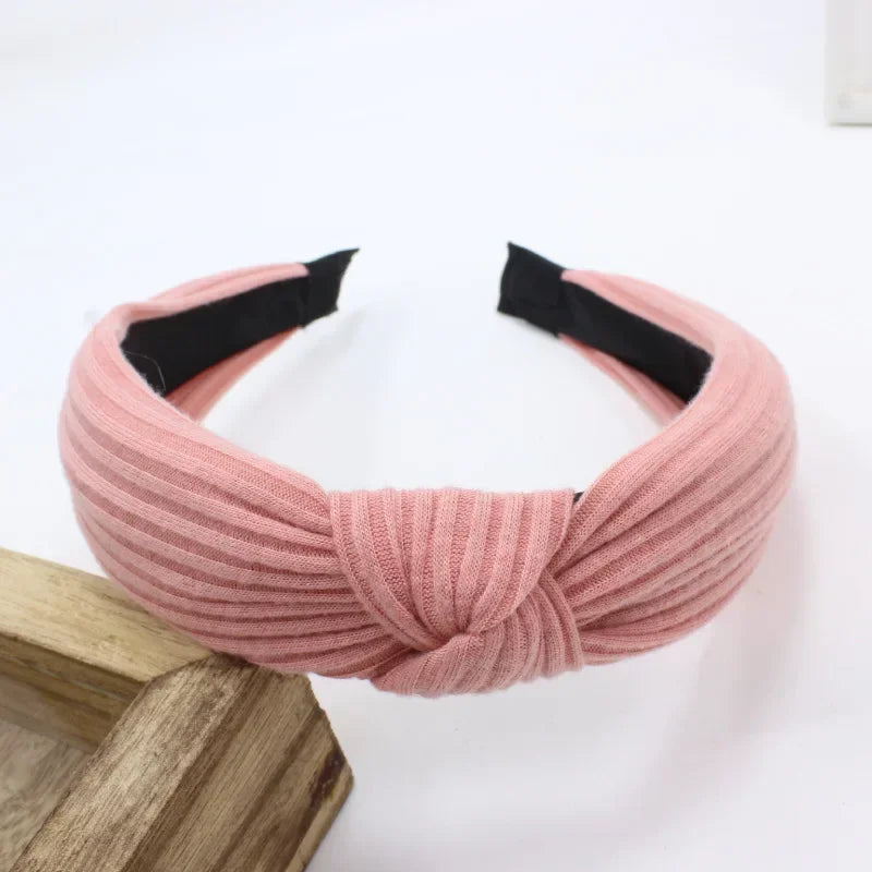 Knitted Knotted Solid Wide Headbands Women Girls New Fashion Hair Hoop Simple Cross Knot Hairbands Headwear Hair Accessories