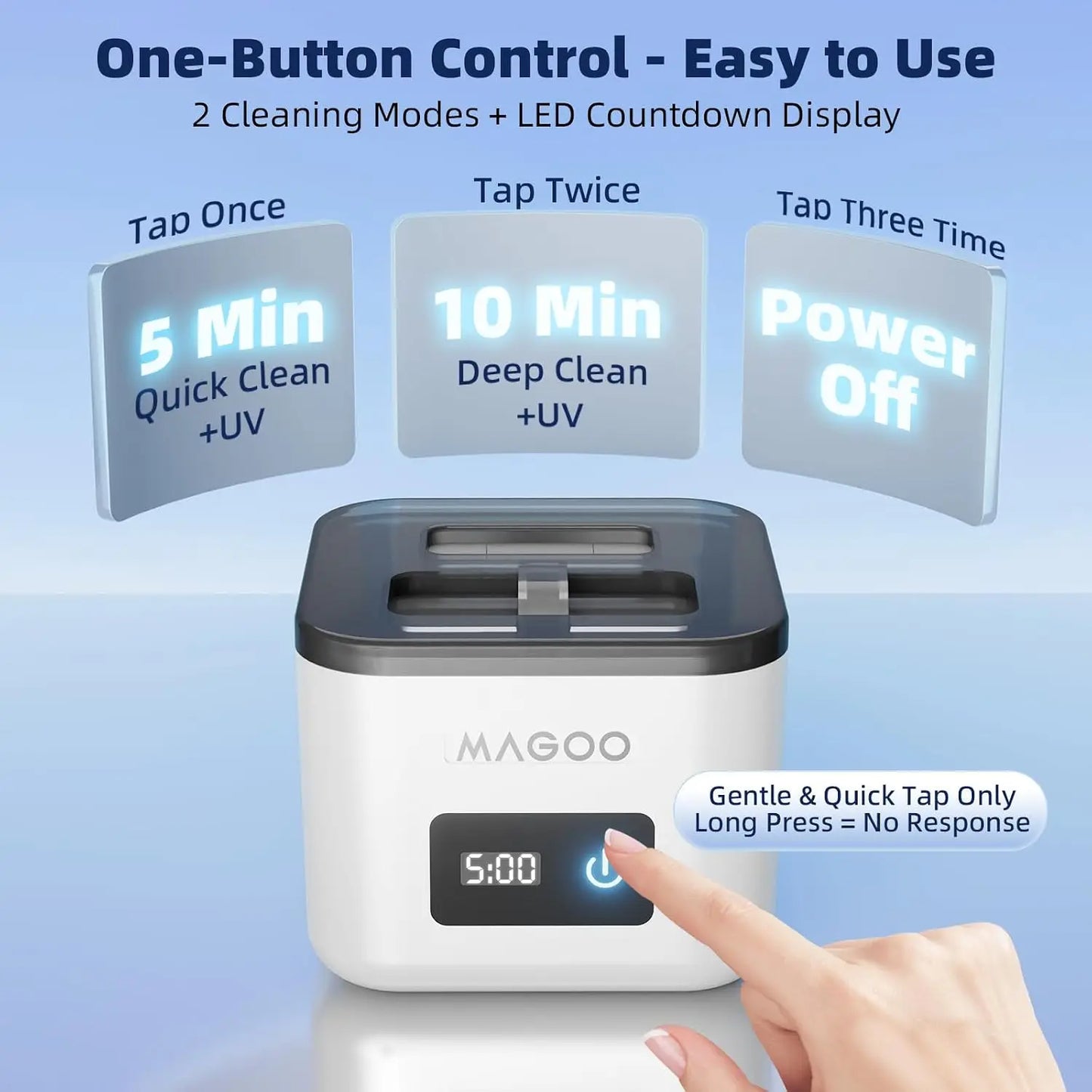 Ultrasonic Retainer Cleaner: 45kHz 200ML Dual Modes for Aligners, Jewelry