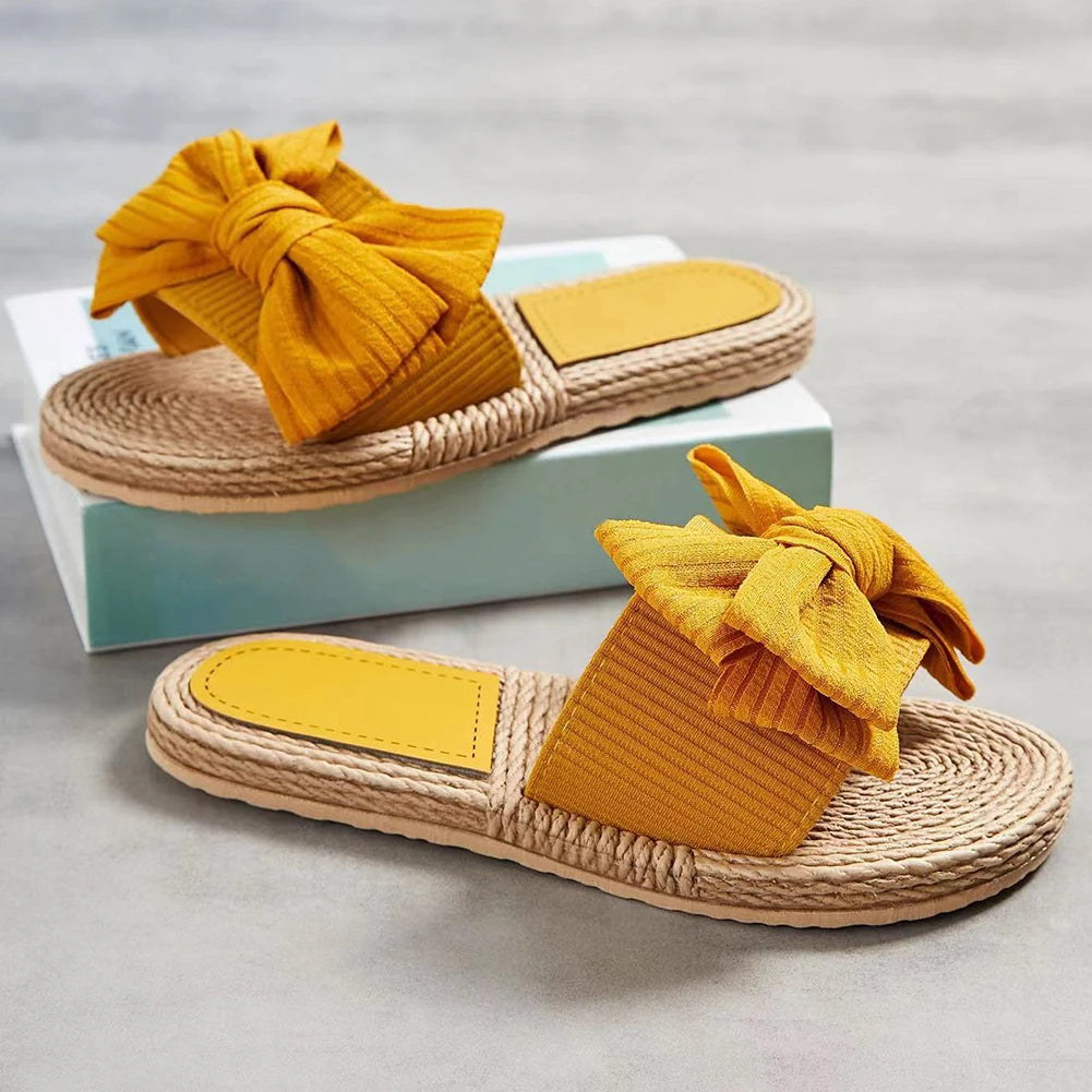 Womens Open Toe Flat Sandals Boho Summer Slippers Beach Sandals Outdoor Sandals for Women Indoor and Outdoor