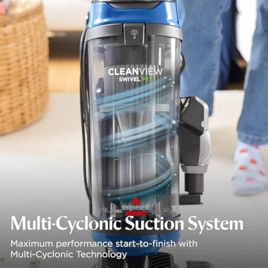 Bissell CleanView Swivel Vacuum with Triple Action Brush Roll, Swivel Steering, Extension Wand, Easy-Empty Dirt Tank, Multi-Cycl