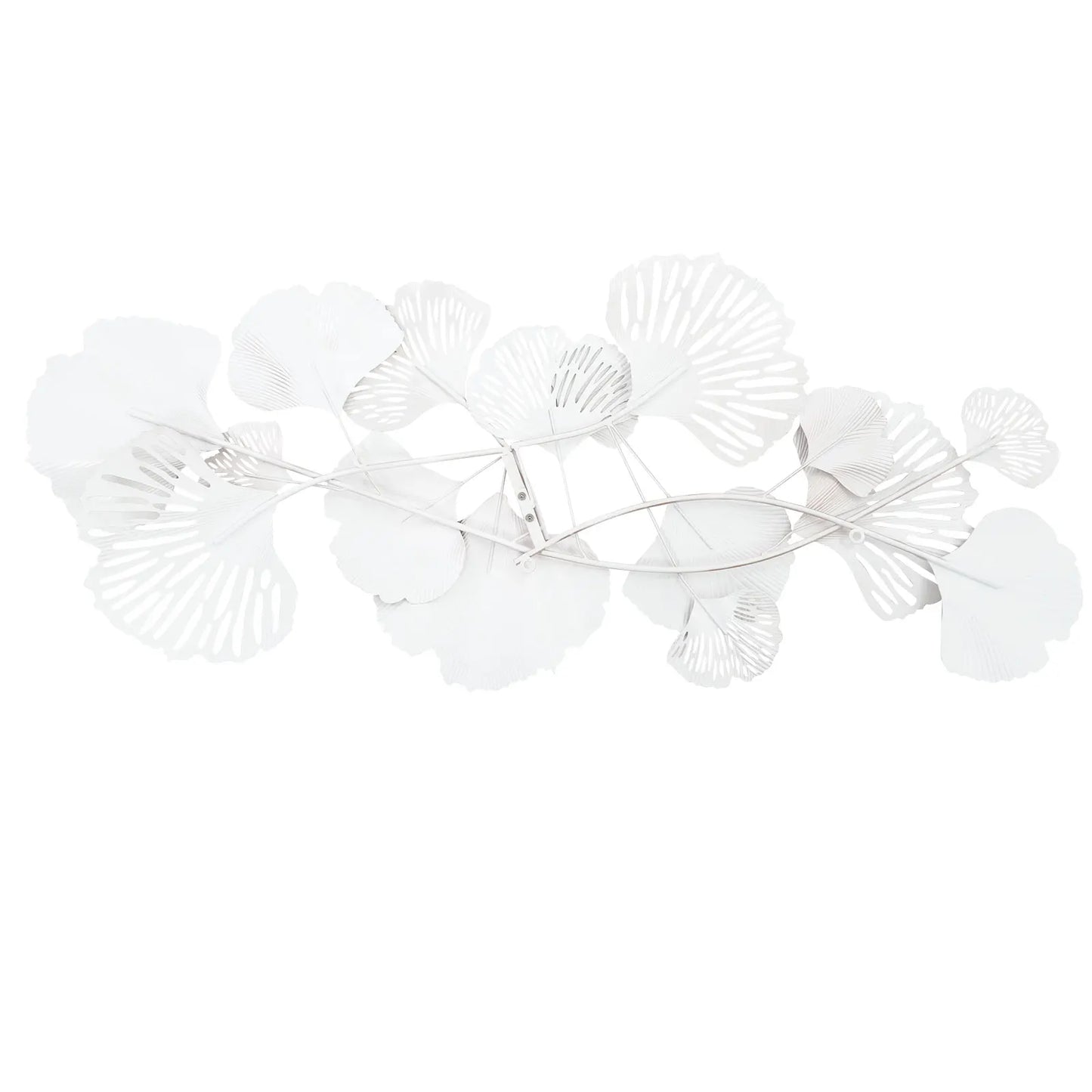 Large Ginkgo Leaf Metal Art, Metal Wall Decor, Handmade Iron Wall Hanging for Living Room Bedroom 54x24 Inch