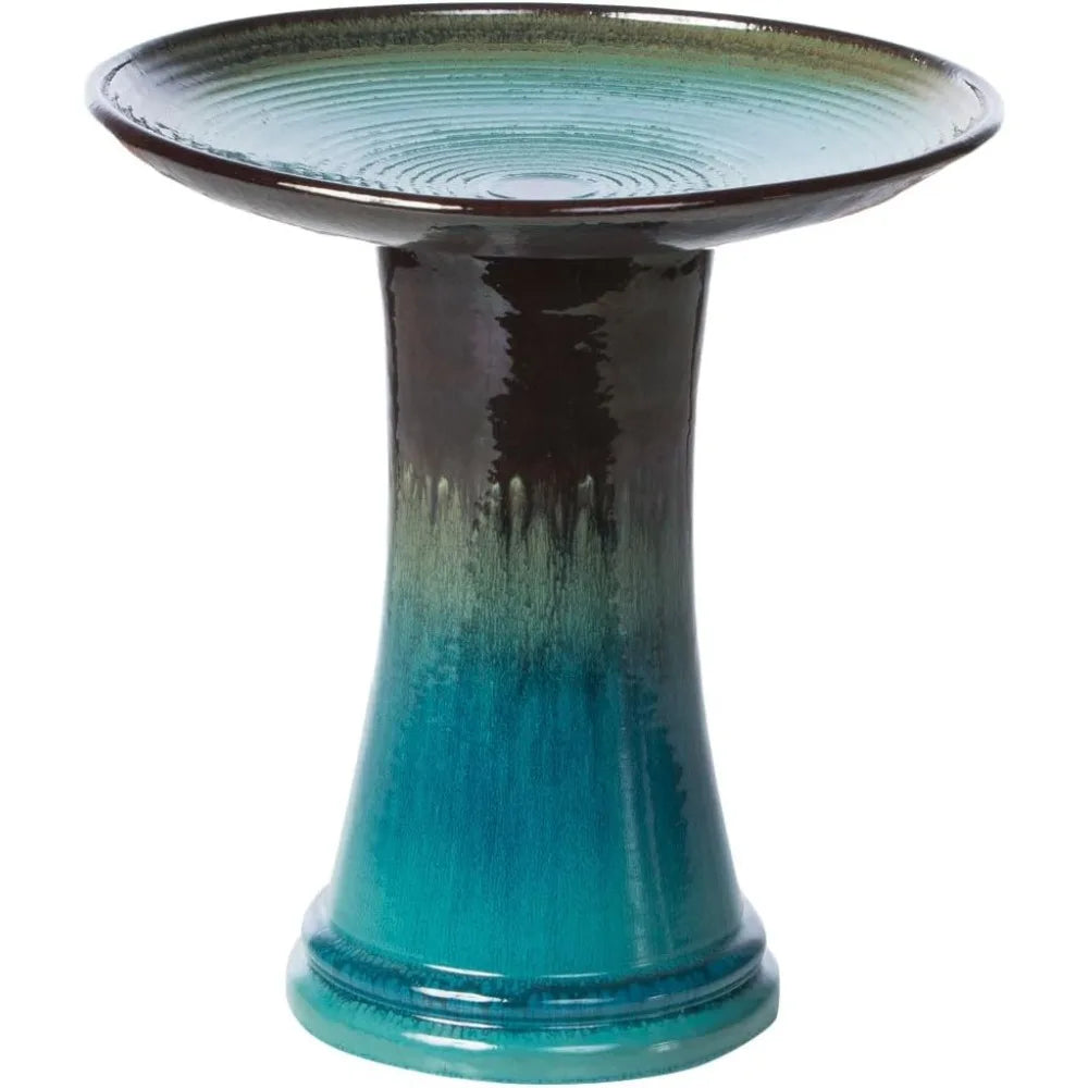 Atlantis Glazed Ceramic Bird Bath