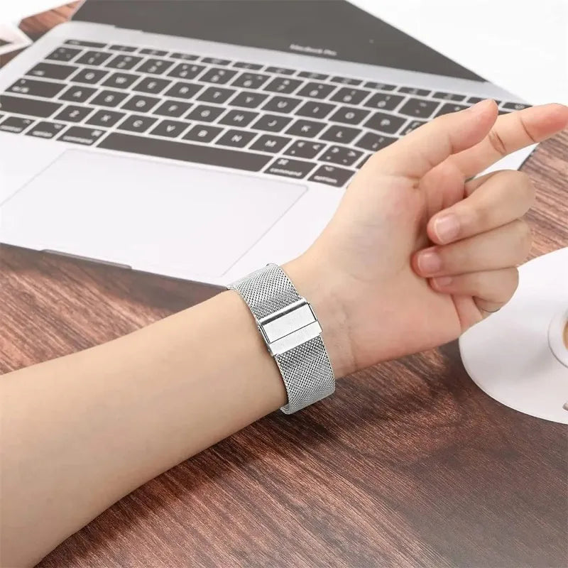 14/16/18/20/22mm Universal Milanese Watchband Quick Release Watch Band Mesh Stainless Steel Strap Wrist Belt Bracelet Silver