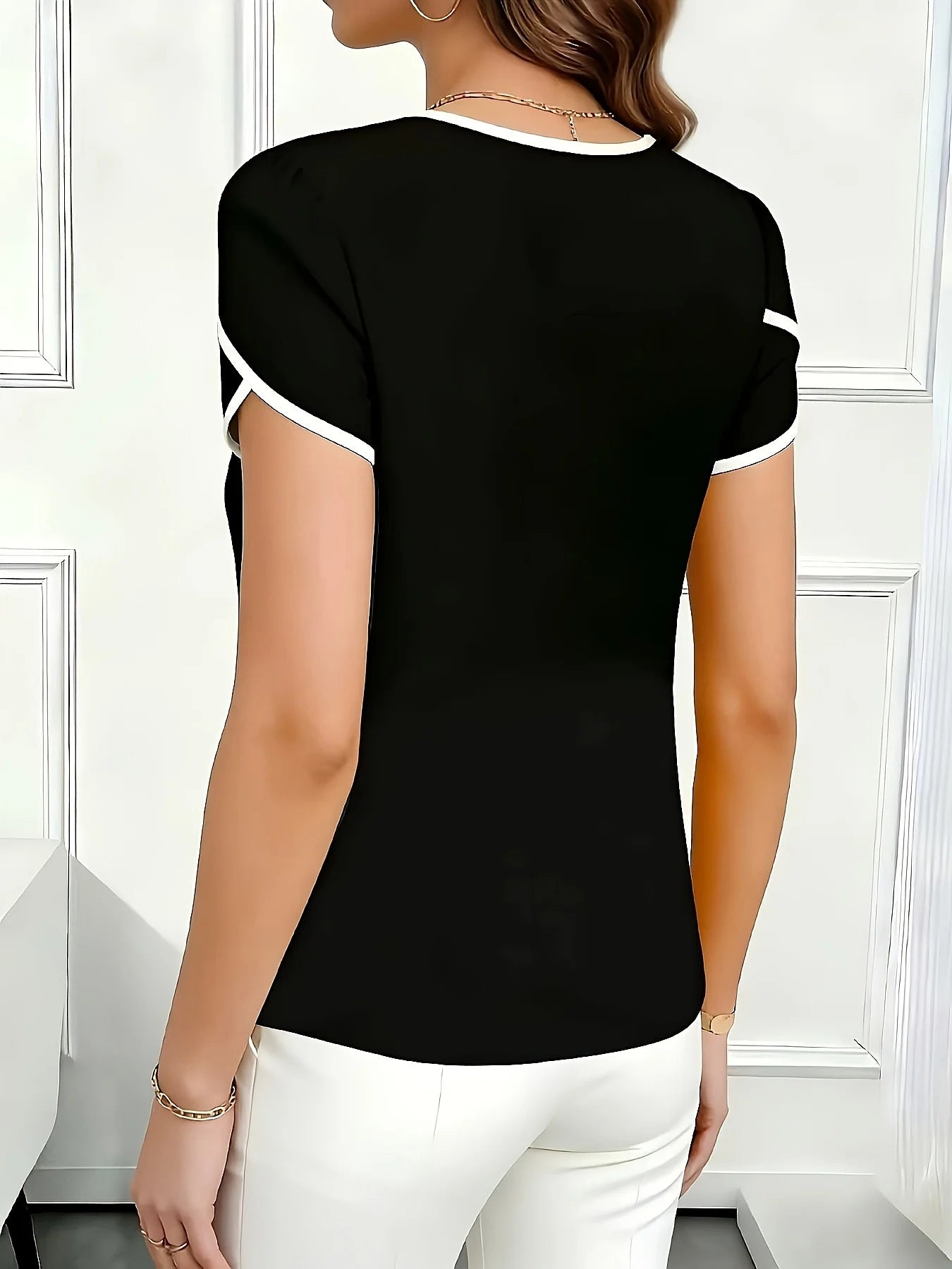 Temperament Loose Woman Shirt Fashion Casual Blouse Elegant Short Sleeve Holiday Weekend Top