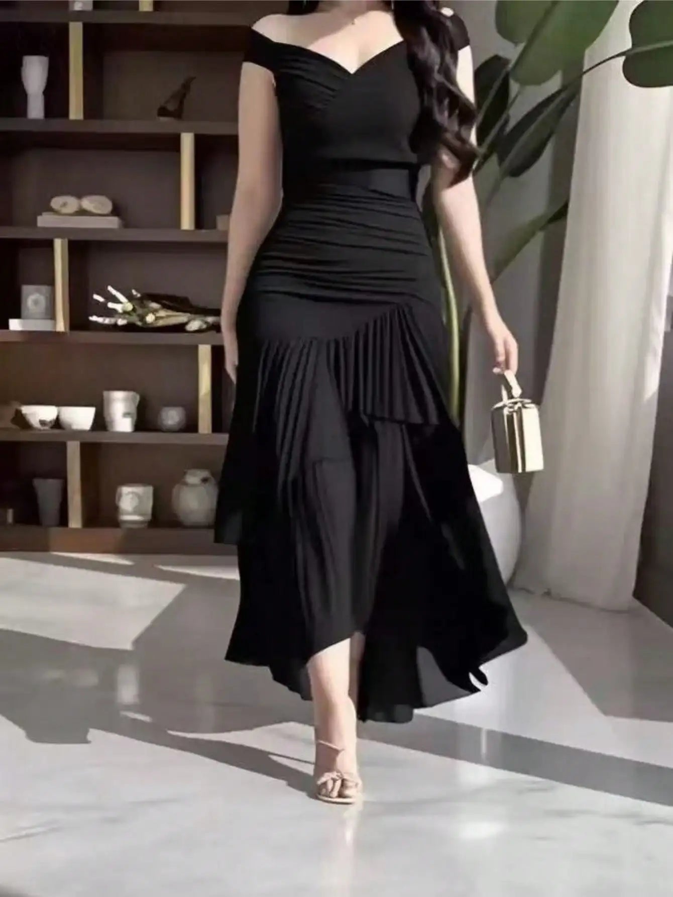 Women Spring Summer New Sweet Style Solid Color High Waist Slim Fit Sleeveless Maxi Dress