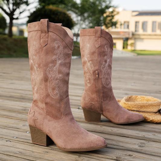 Hot Sale! Women's Retro - style  Cowboy Boots with Exquisite Embroidery, Full of Western Charm, a Must - have for Sty