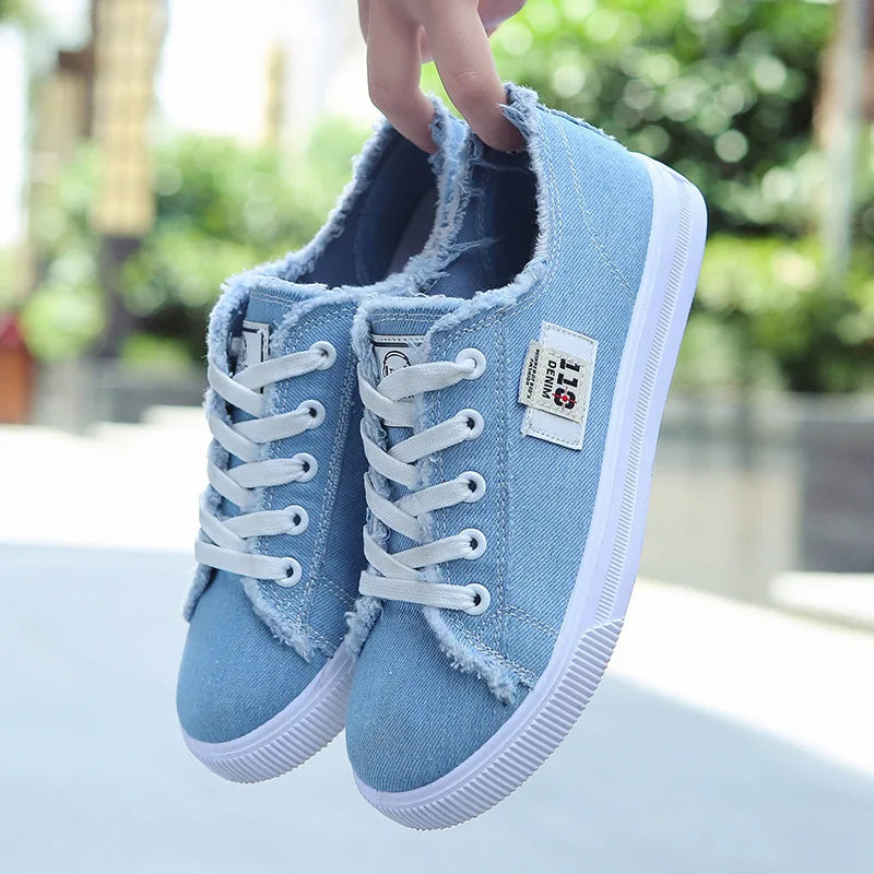Ladies Versatile Canvas Shoes Casual Comfort Women Sneakers Lightweight White Sports Flats Fashion Student Zapatos Mujer