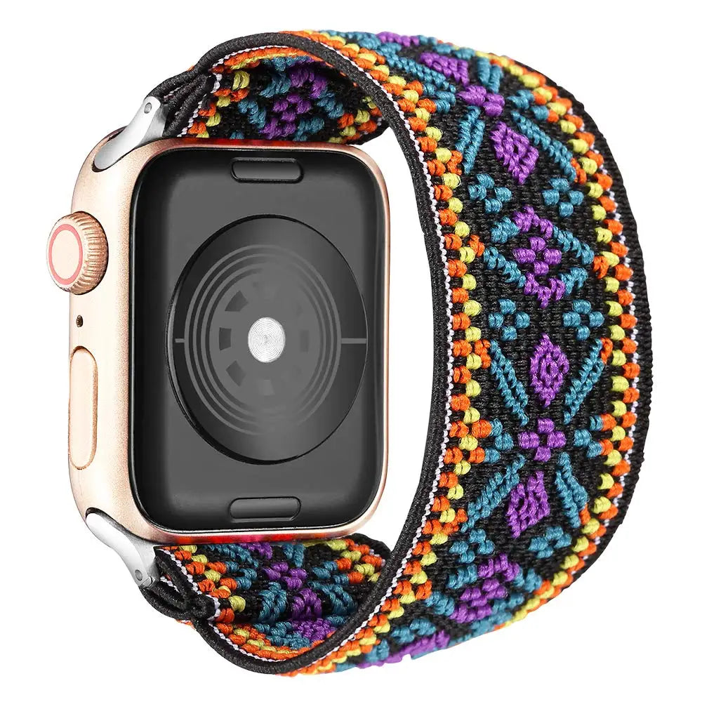 Scrunchie Strap for Apple watch band 40mm 44mm 42mm 45mm 41mm 49mm Elastic solo loop bracelet iWatch series 3 se 6 7 8 9 ultra 2