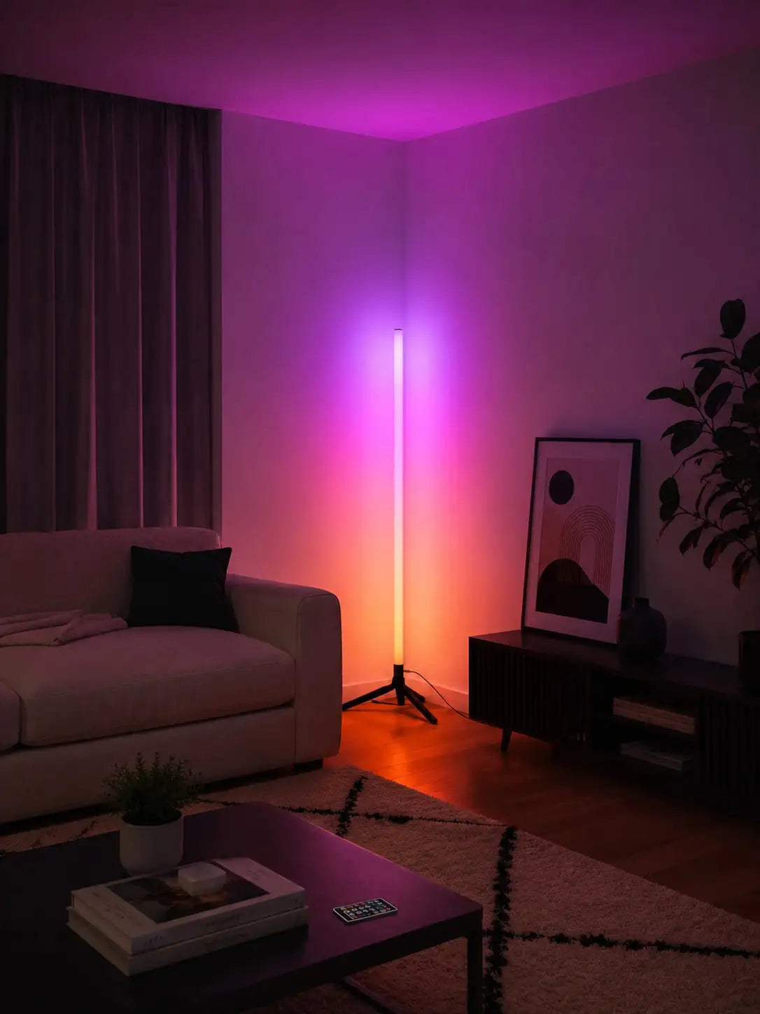 1pc LED RGB Mood Floor Lamp With Remote, Standing Light For Bedroom, Game Room And Home Party Decor