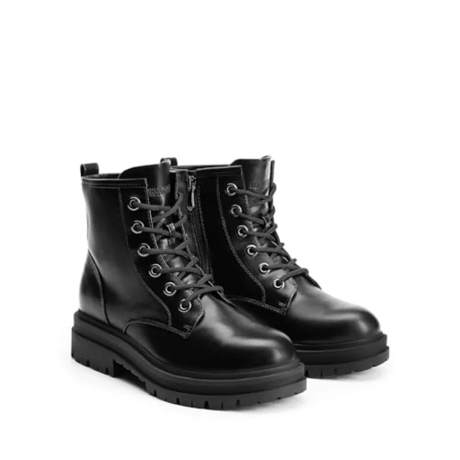 Combat Boots Ankle Booties Lace-up Platform Side Zipper Lug Sole Boots Ankle Boots for Women