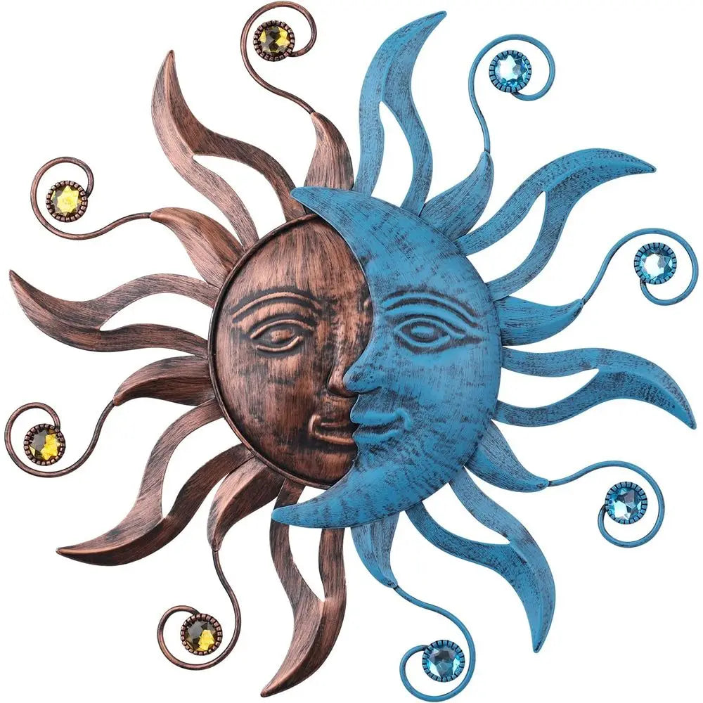 Outdoor Metal Moon Wall Art, 13.26 Inch Hanging Decor for Garden, Patio, and Living Spaces