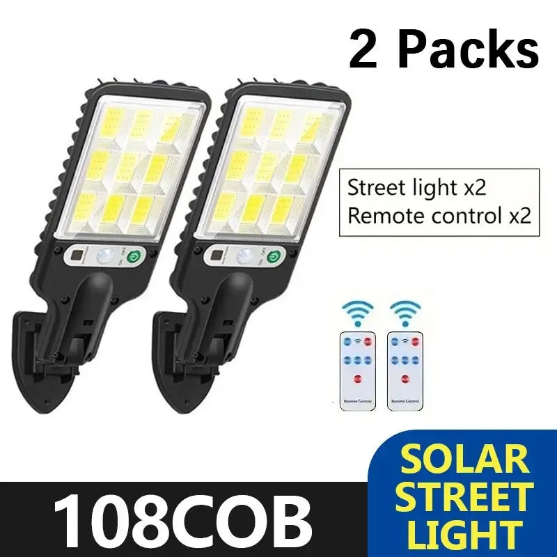 2PCS Solar LED Wall Lights Outdoor Motion Sensor Waterproof 3 Modes Garden Courtyard Garage Street Lighting