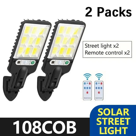 2PCS Solar LED Wall Lights Outdoor Motion Sensor Waterproof 3 Modes Garden Courtyard Garage Street Lighting