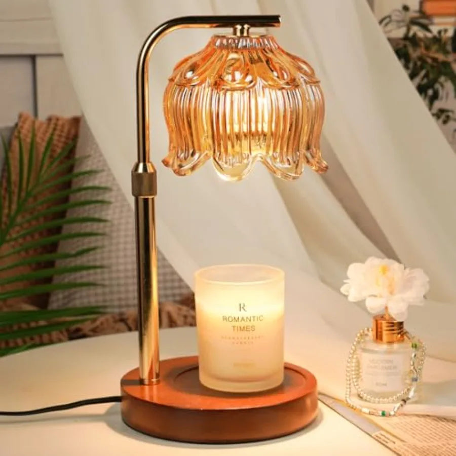Strawberry Candle Warmer Lamp Height Adjustable, Lotus Strawberry Flower Lamp for Yankee Village Candles, Cute Candle Lamp with