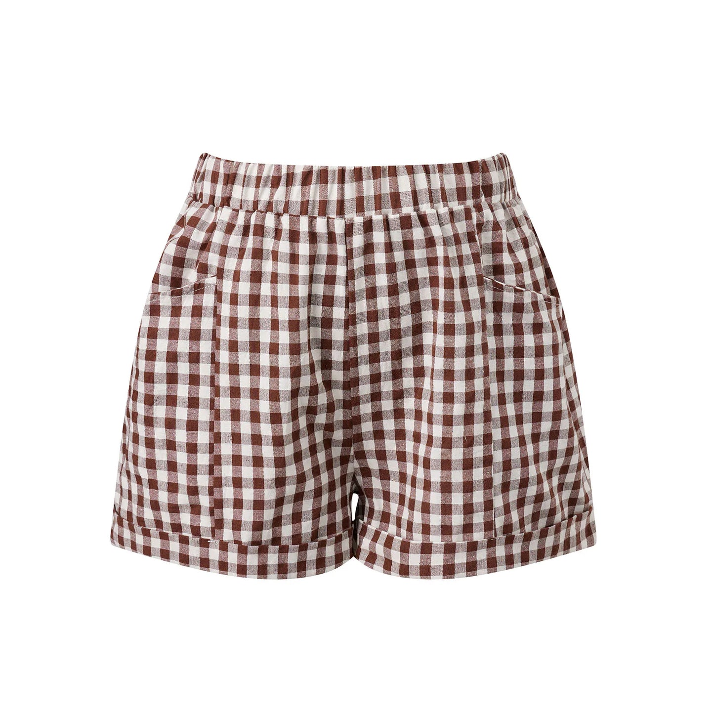 Stylish Women s Plaid Shorts for Summer - Comfortable Elastic Waist Casual Shorts with Pockets Perfect for Any Outing