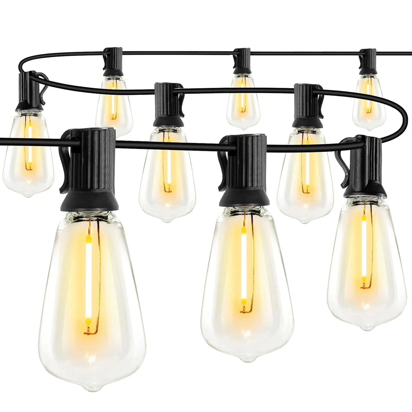 200FT ST38 String Lights Outdoor Garland Connectable Shatterproof Waterproof Plastic LED Bulb Dimmable Patio Garden Decor
