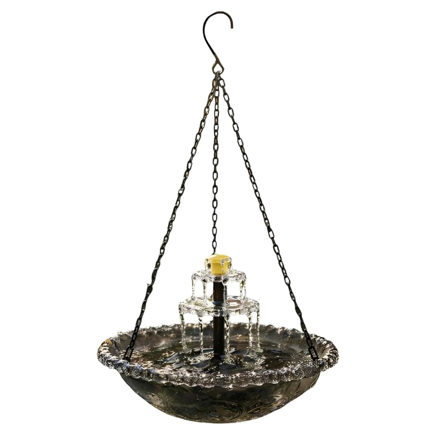 Hanging Solar Bird Bath Fountain Wildlife Feeder Outdoor Hanging Bird Bath with Solar Fountain for Outdoor Garden Decor