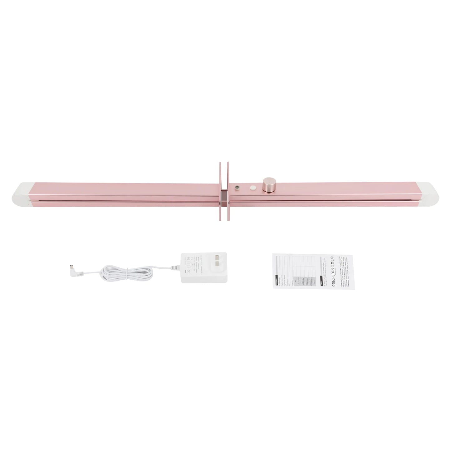 Square Foldable LED Nail Desk Lamp 36W, Half-Moon Manicure Light with Stepless Dimming & 3 Color Temperatures, 3000LM 480 Beads for Nail Art Eyelash Extension, Pink