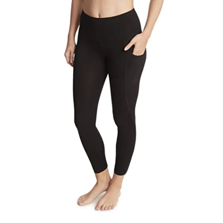 Women's Cotton Stretch Basic 7/8 Legging with Side Pocket