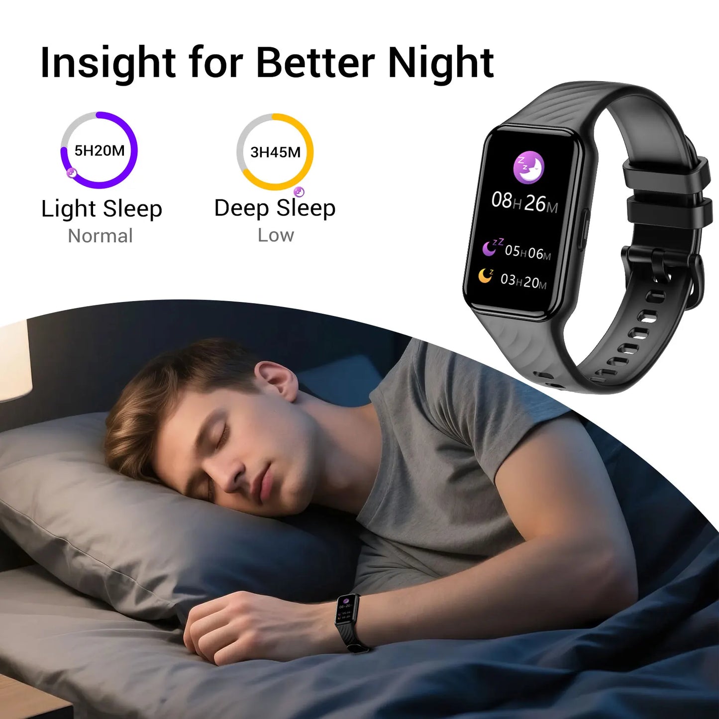 IOWODO R10 Sport Smart Watch for Men Women 1.47‘’ TFT Display Blood Oxygen Heart Rate Health Monitoring Bluetooth Smartwatch