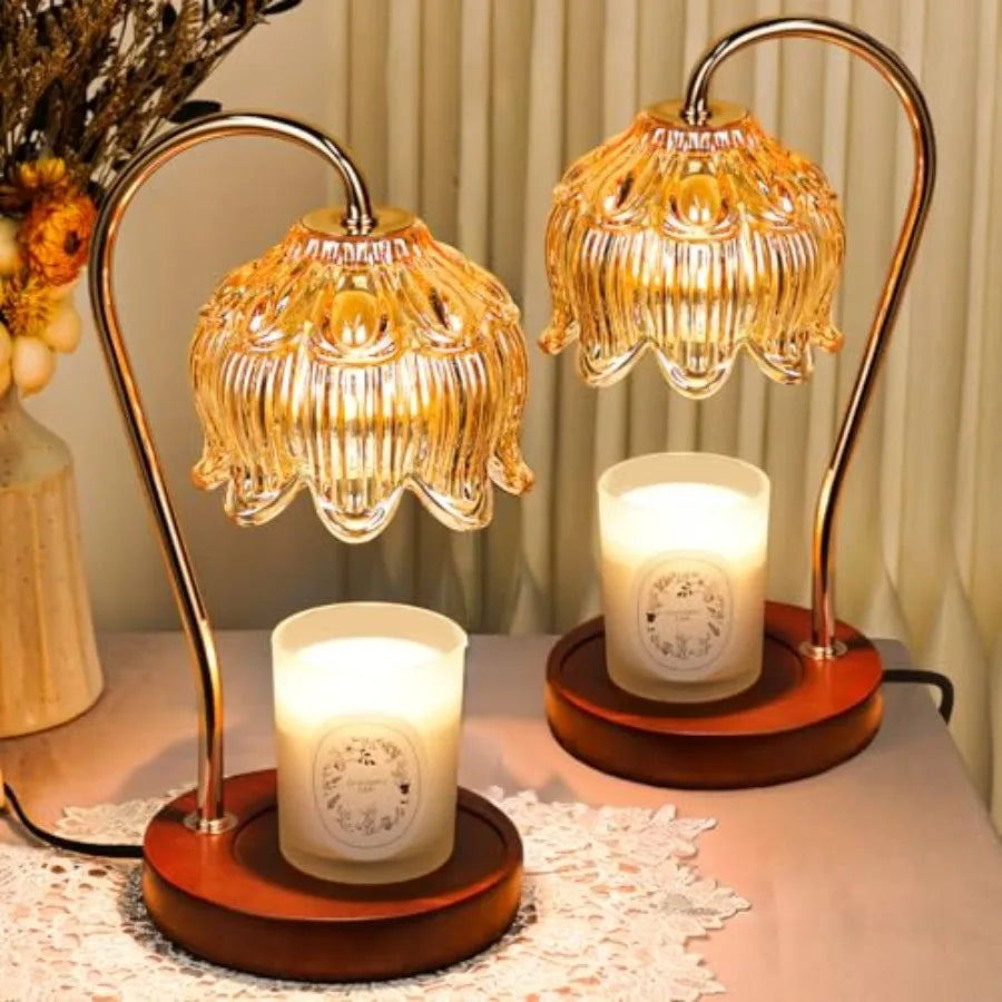 Strawberry Candle Warmer Lamp Height Adjustable, Lotus Strawberry Flower Lamp for Yankee Village Candles, Cute Candle Lamp with