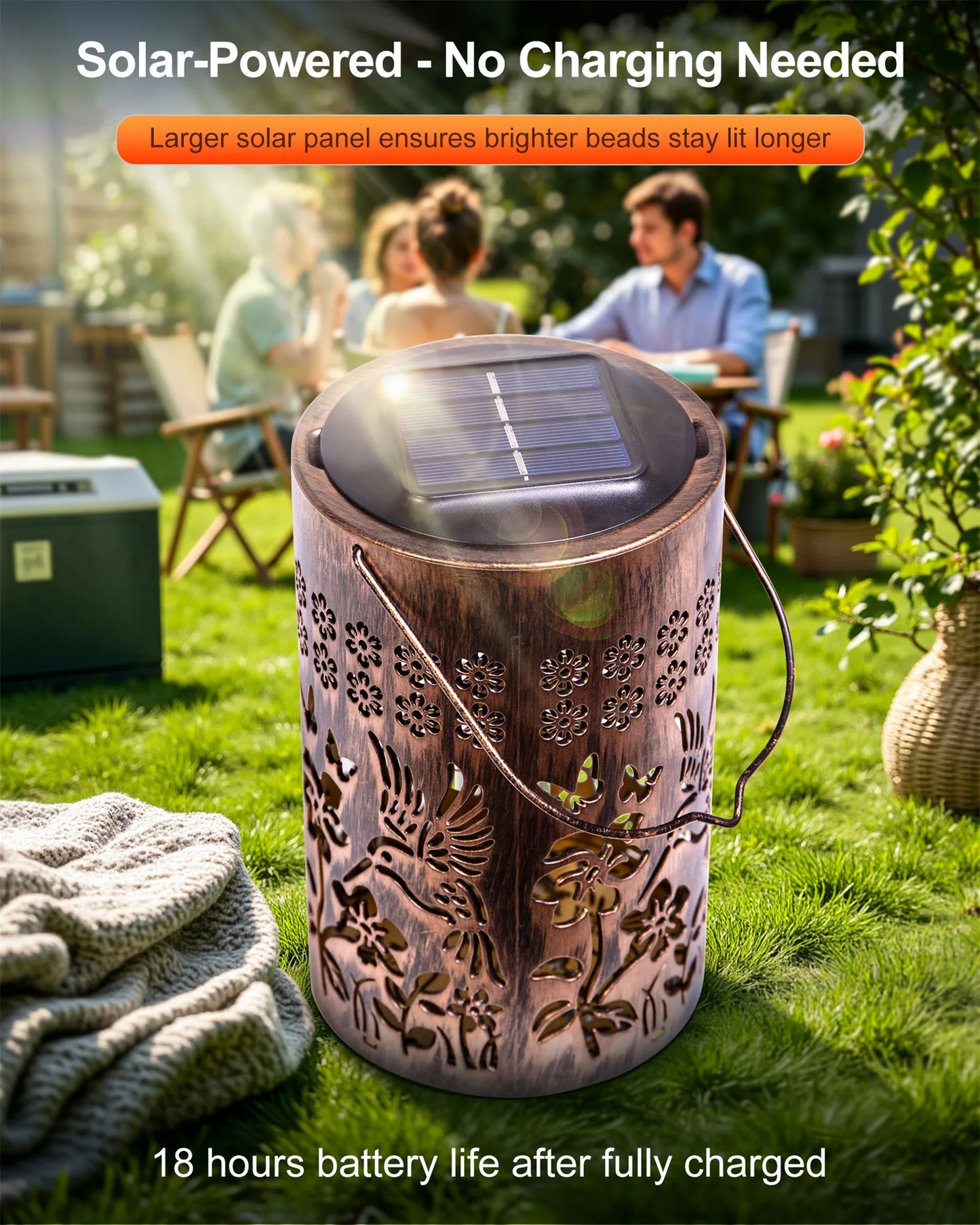 Solar Lanterns Outdoor Waterproof Hummingbird Garden Decor Gifts for a Hanging Solar Lights Solar Decoration Outside for Yard,