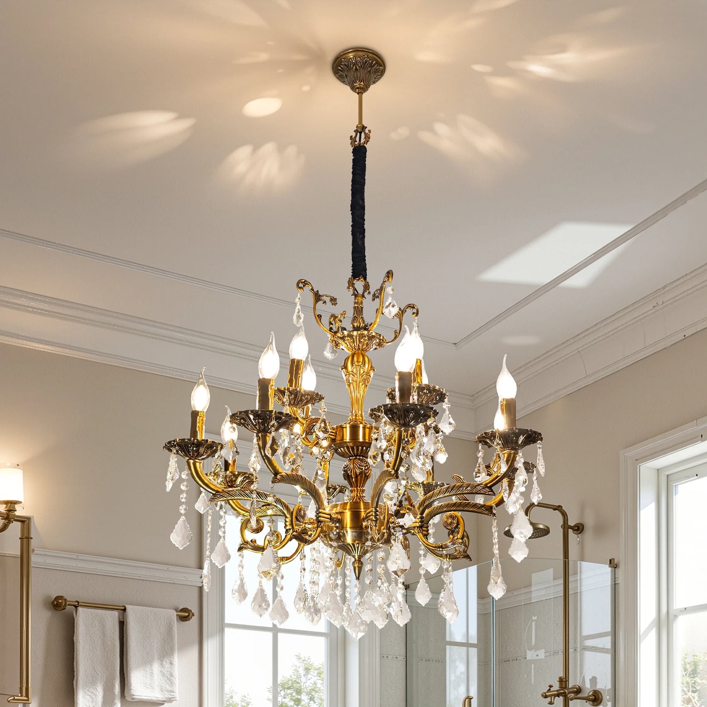 Vintage Crystal Chandelier Ceiling Pendant Light for Living Room Hallway