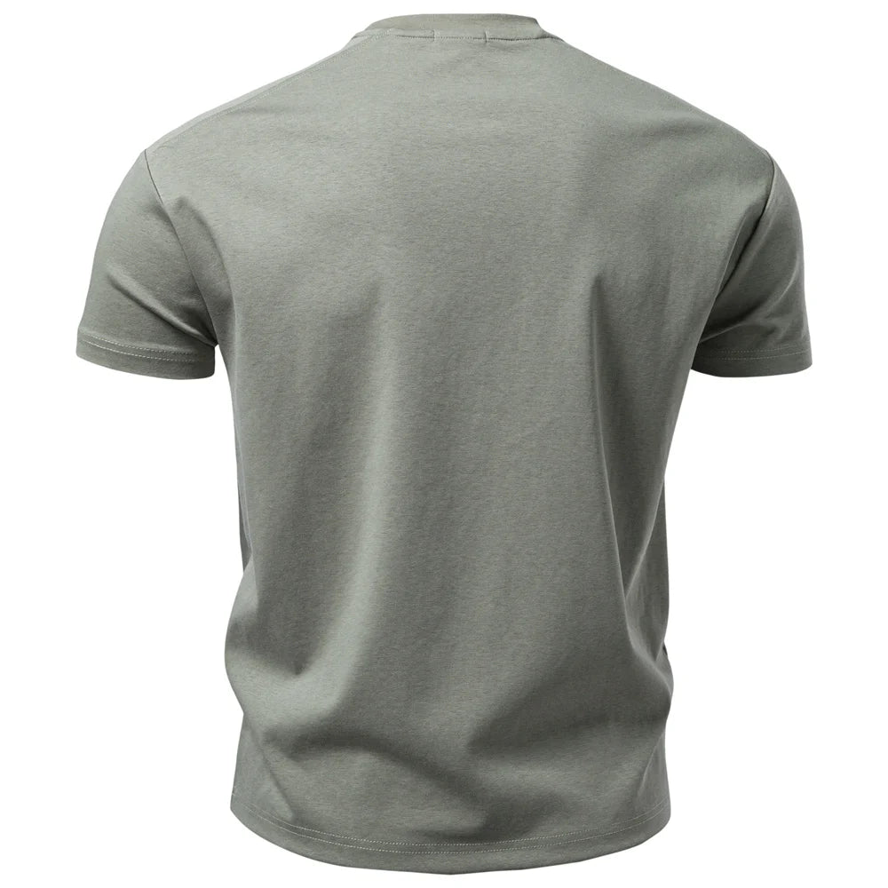 AIOPESON Men's Cotton O-Neck Soft Touch Comfortable Tee Solid Color 8 Colors Breathable Lightweight Daily Casual T-Shirt