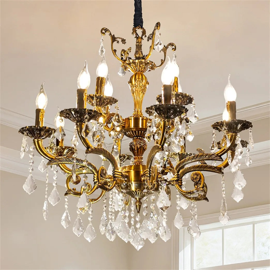 Vintage Crystal Chandelier Ceiling Pendant Light for Living Room Hallway